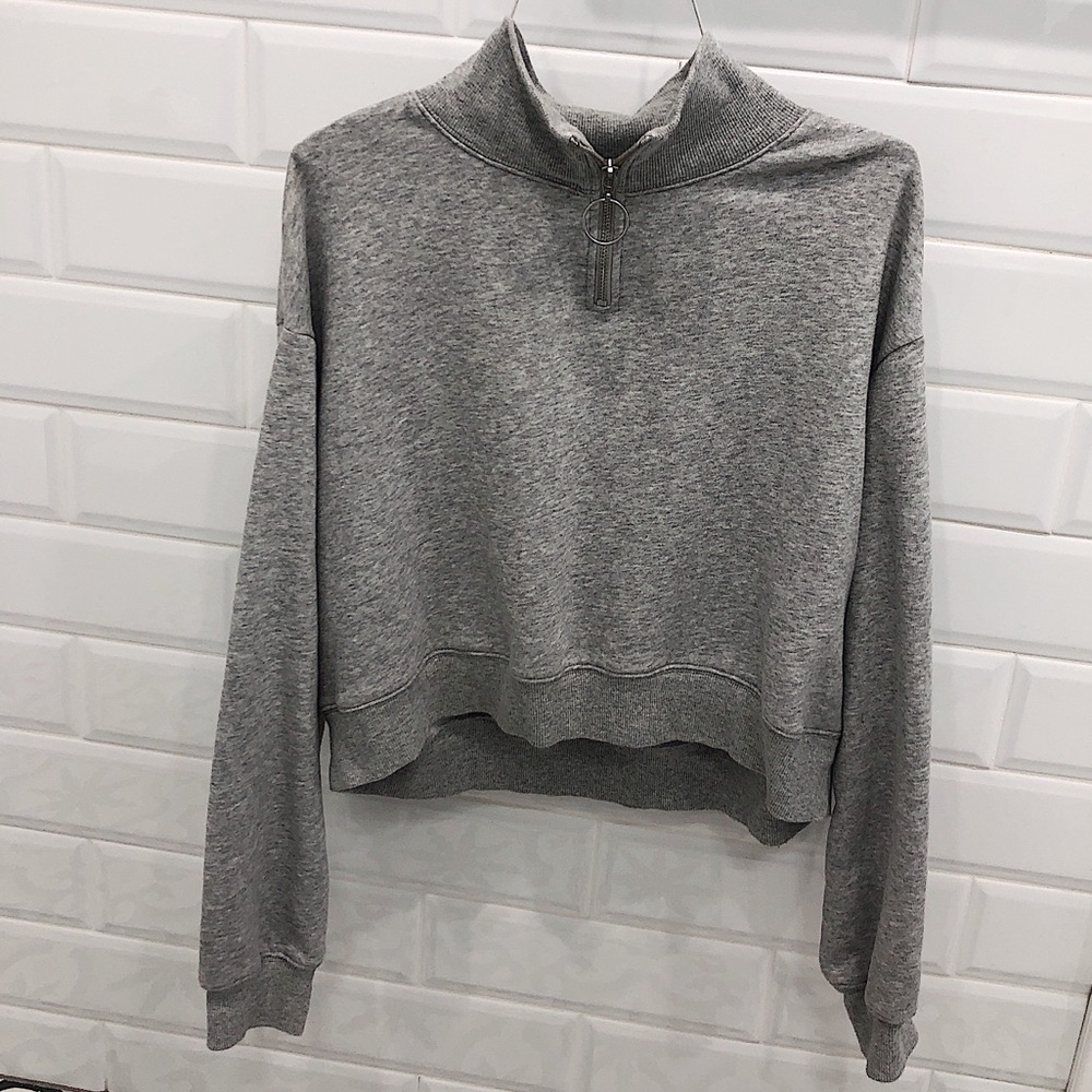 Cropped Grey Sweater